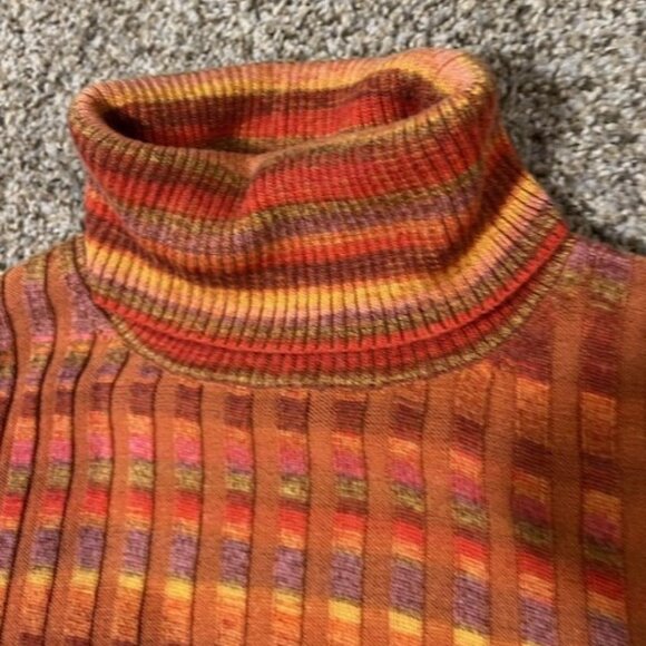 Anthropologie Moth Orange Turtleneck Sweater - size Medium - Picture 6 of 10
